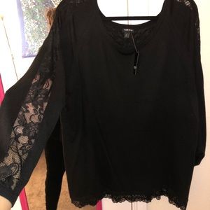 Torrid size 3 black lace sweater NWT